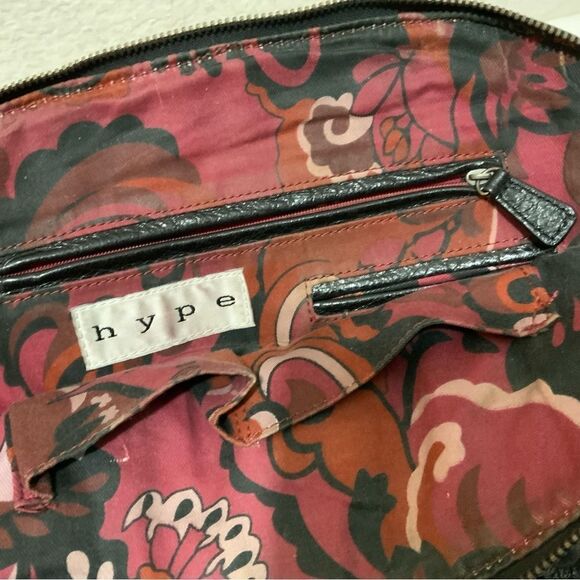 Hype Women's Black Soft Leather Studded Tote Satchel hobo bag - Picture 9 of 15